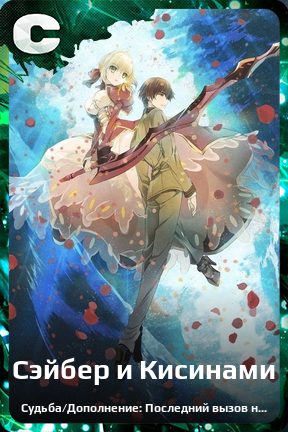 Карточка персонажа Сэйбер и Кисинами