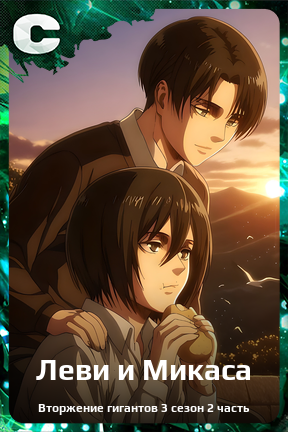 Карточка персонажа Леви и Микаса