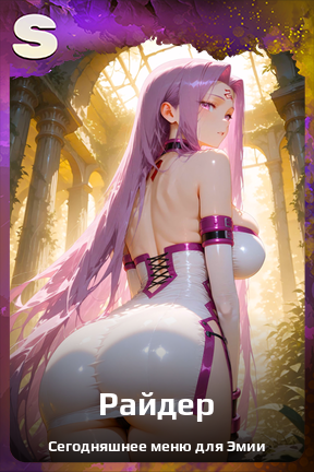 Карточка персонажа Райдер