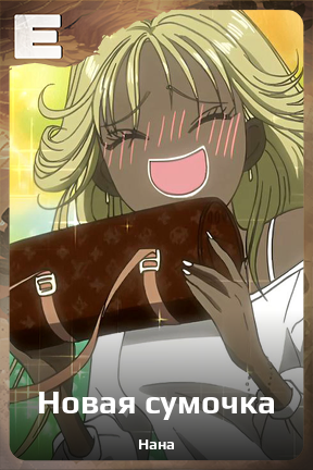 Карточка персонажа Новая сумочка