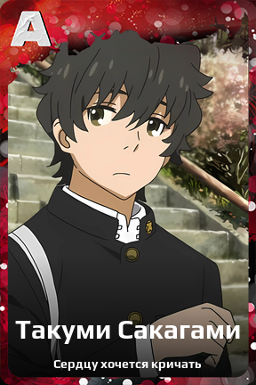 Карточка персонажа Такуми Сакагами