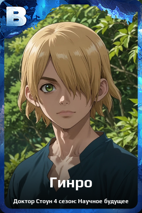Карточка персонажа Гинро