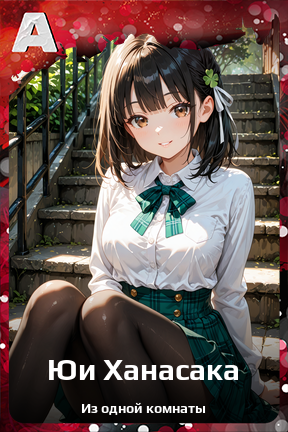 Карточка персонажа Юи Ханасака