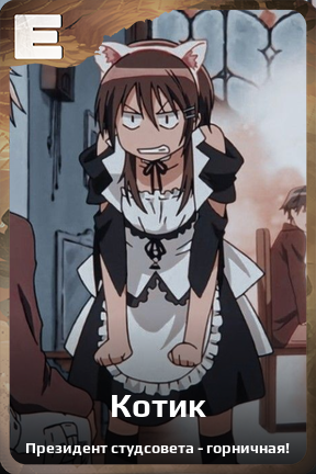 Карточка персонажа Котик