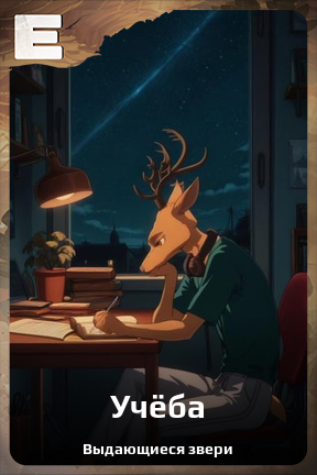 Карточка персонажа Учёба