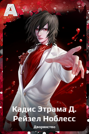 Карточка персонажа Кадис Этрама Д. Рейзел Ноблесс