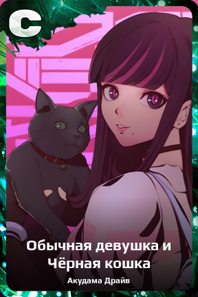 Карточка персонажа Обычная девушка и Чёрная кошка